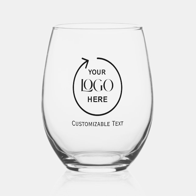 Logo & Text Personalised Wine Glass (Front)