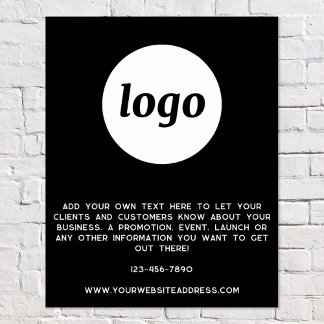 Logo Text Promotional Business Black Poster