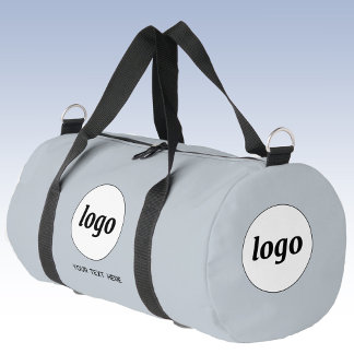 Logo Text Promotional Business Blue Duffle Bag