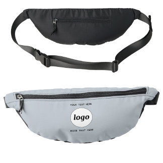 Logo Text Promotional Business Branding Blue Bum Bags