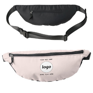 Logo Text Promotional Business Branding Blush Pink Bum Bags
