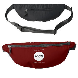 Logo Text Promotional Business Branding Burgundy Bum Bags