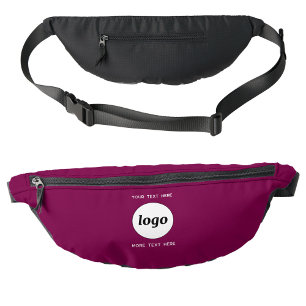 Logo Text Promotional Business Branding Magenta Bum Bags