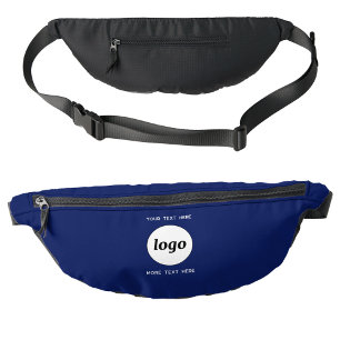Logo Text Promotional Business Branding Navy Blue Bum Bags