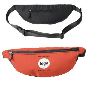 Logo Text Promotional Business Branding Orange Red Bum Bags