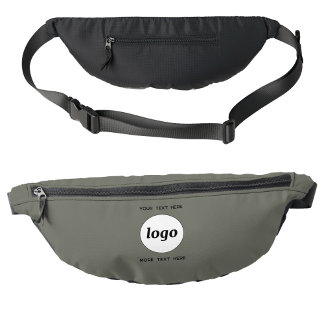 Logo Text Promotional Business Branding Sage Green Bum Bags