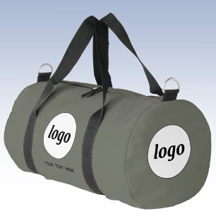 Logo Text Promotional Business Sage Green Duffle Bag