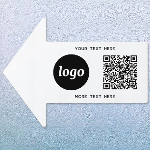 Logo Text QR Code Promotional Business Direction Garden Sign