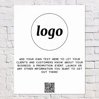Logo Text QR Code Promotional Business Poster