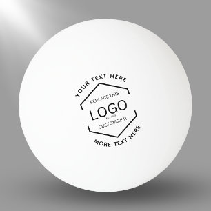 Logo Text White Background Business Promotional Ping Pong Ball