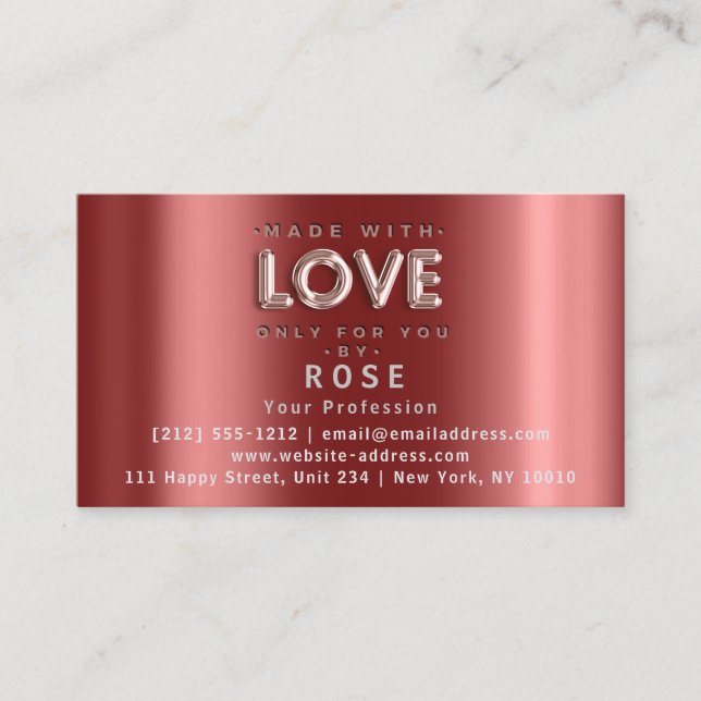 Logo Thank Rose US American Flag Mad3 With Love Appointment Card (Front)