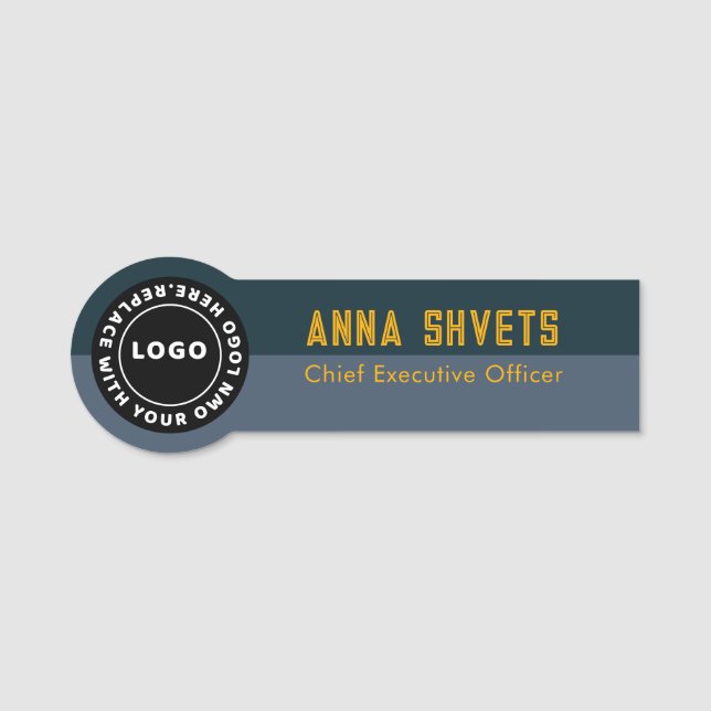 Logo,Two tone Business Name Tag (Front)