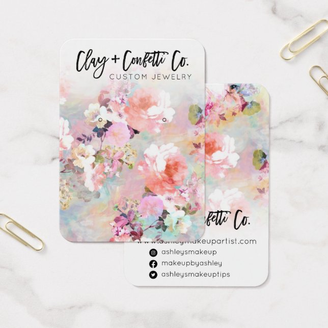 Logo typography floral jewelry earring display (Office)