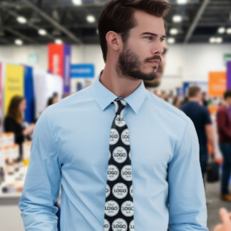 Logo Upload Custom Business Black Neck Tie