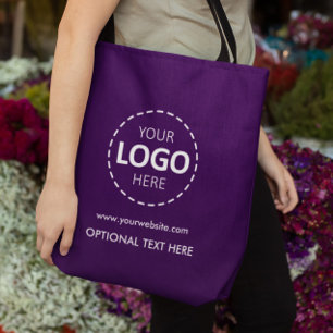 Logo Upload Marketing Purple Tote Bag