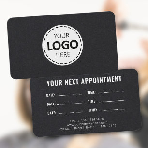 Logo Upload Modern Simple Appointment Business Card