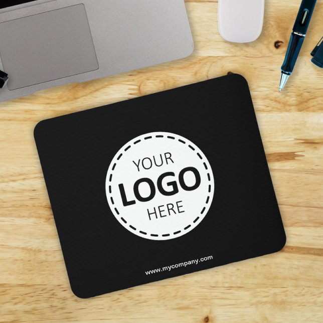 Logo Upload Modern Simple Black Mouse Mat (Creator Uploaded)