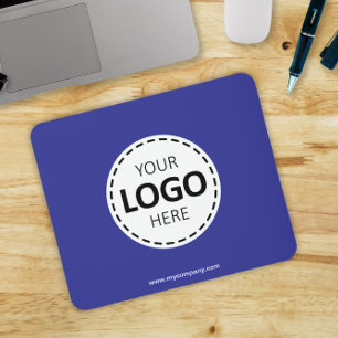 Logo Upload Modern Simple Blue Mouse Mat