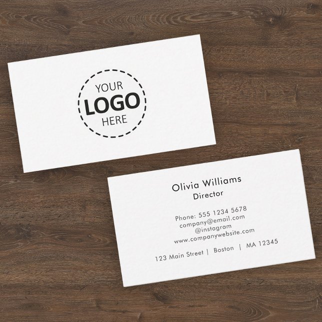Logo Upload Modern Simple  Business Card (Creator Uploaded)