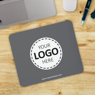 Logo Upload Modern Simple Grey Mouse Mat