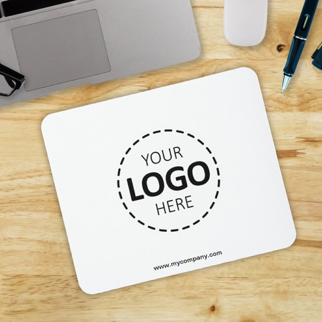 Logo Upload Modern Simple White Mouse Mat (Creator Uploaded)