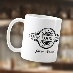 Logo Upload, Name, Custom Buisness Coffee Mug