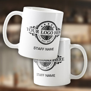 Logo Upload, Staff Name, Professional Buisness Coffee Mug