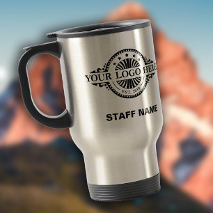 Logo Upload, Staff Name, Professional Travel Mug