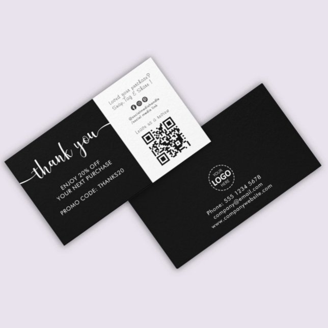 Logo Upload Thank You Discount Business Card (Creator Uploaded)