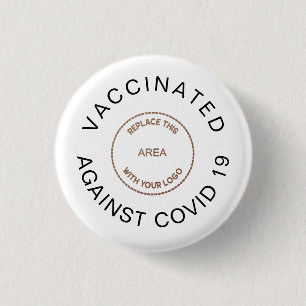 Logo Vaccinated Against Covid 19 Employee 3 Cm Round Badge