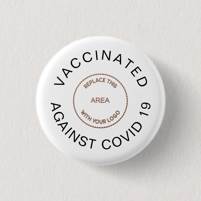 Logo Vaccinated Against Covid 19 Employee 3 Cm Round Badge (Front)