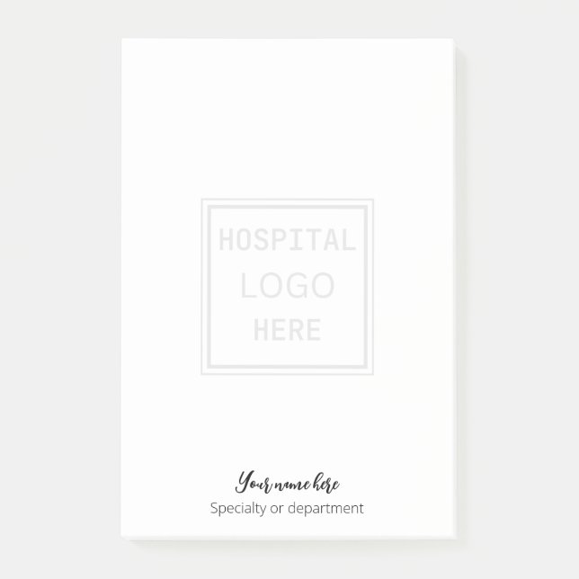 Logo Watermark Simple Modern Hospital Clinic Post-it Notes (Front)