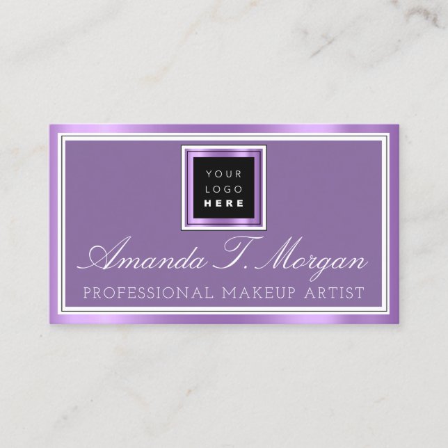 Logo Wedding Event Planner Production  Purple Business Card (Front)