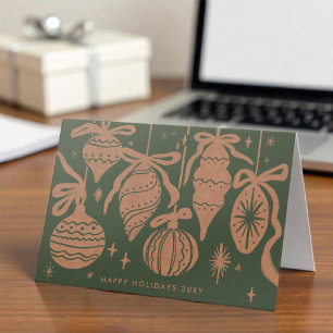 Logo Whimsical Retro Decorations Corporate Holiday Card