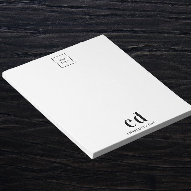 Logo white black monogram business company  notepad (Creator Uploaded)