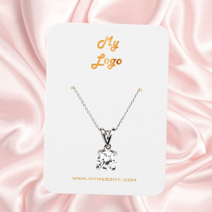 Logo white gold earring jewellery display card