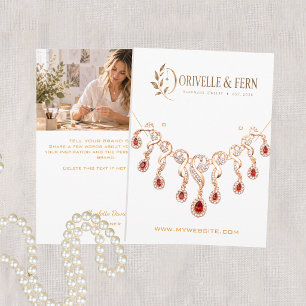 Logo white necklace jewellery photo display card
