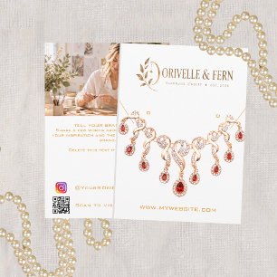 Logo white necklace jewellery photo display card