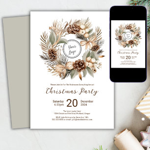 Logo Winter Wreath Company Christmas Party  Invitation