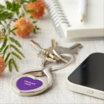Logo With Purple Background on Heart Metal Key Ring<br><div class="desc">Heart shape, metal and silver coloured keychain that you can customise to put your business logo with purple background. You can include it in your promotional products, giveaway items or gifts to your customers or clients as one of your marketing strategies in promoting your brand or in advertising your business....</div>