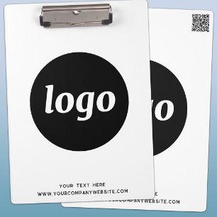 Logo with Text and QR Code Business Branding Clipboard