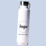 Logo with Text Business Branding Promotional Water Bottle<br><div class="desc">Add your own logo and choice of text to this design.  Remove the text if you prefer.  Minimalist and professional to promote brand loyalty.  Great for employee branding,  or as a promotional product for your clients and customers.</div>