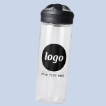 Logo with Text Business Branding Promotional Water Bottle<br><div class="desc">Add your own logo and choice of text to this design.  Remove the text if you prefer.  Minimalist and professional to promote brand loyalty.  Great for employee branding,  or as a promotional product for your clients and customers.</div>