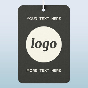 Logo With Text Business Promotional Black Car Air Freshener