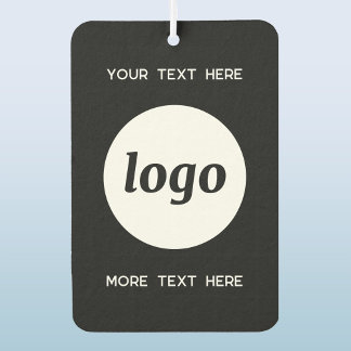 Logo With Text Business Promotional Black Car Air Freshener