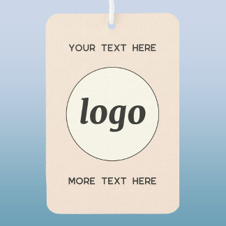 Logo With Text Business Promotional Blush Pink Car Air Freshener