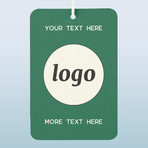 Logo With Text Business Promotional Forest Green Car Air Freshener