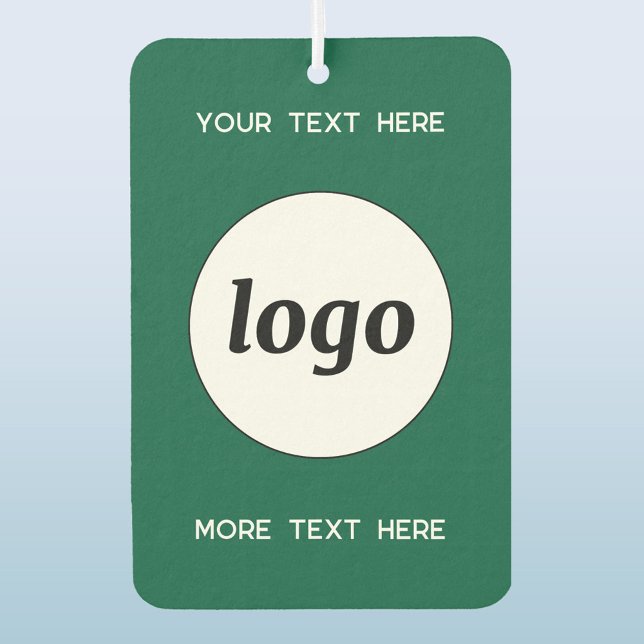 Logo With Text Business Promotional Forest Green Car Air Freshener (Simple logo with custom text business branding promotional motor vehicle car air freshener)