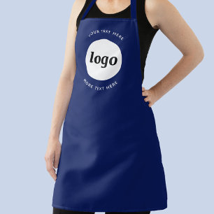 Logo With Text Business Promotional Navy Blue Apron