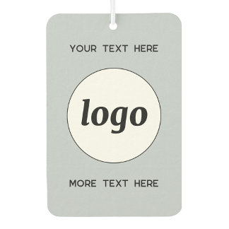 Logo With Text Business Promotional Powder Blue Car Air Freshener